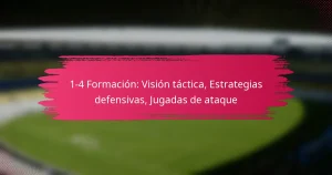 1-4 Formación: Visión táctica, Estrategias defensivas, Jugadas de ataque